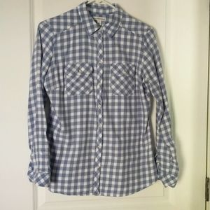 Croft & Barrow Women's Blue Check Lightweight Flannel Shirt